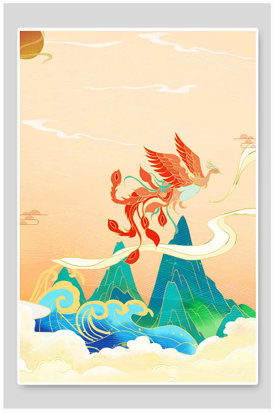 凤凰海报背景图片-凤凰海报背景设计素材-凤凰海报背景模板下载