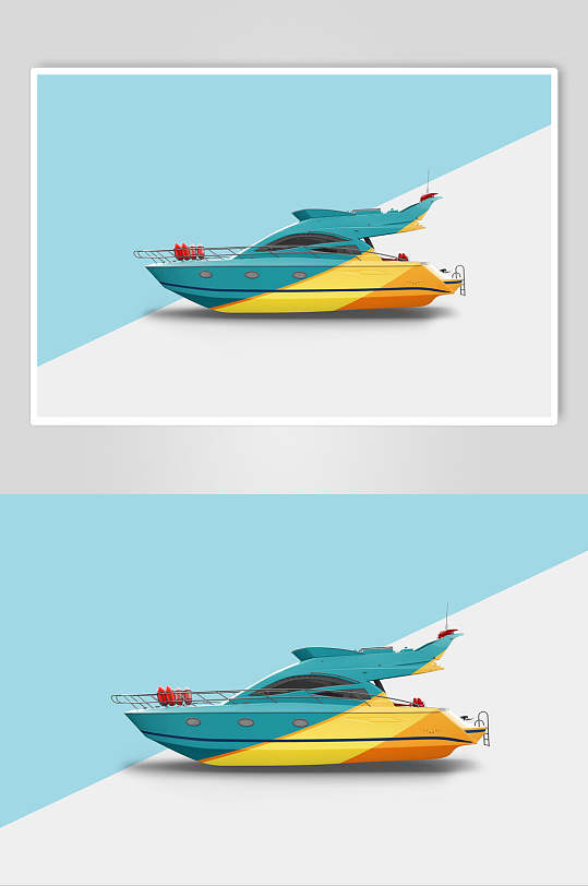 轮船创意大气彩色车身贴纸设计样机