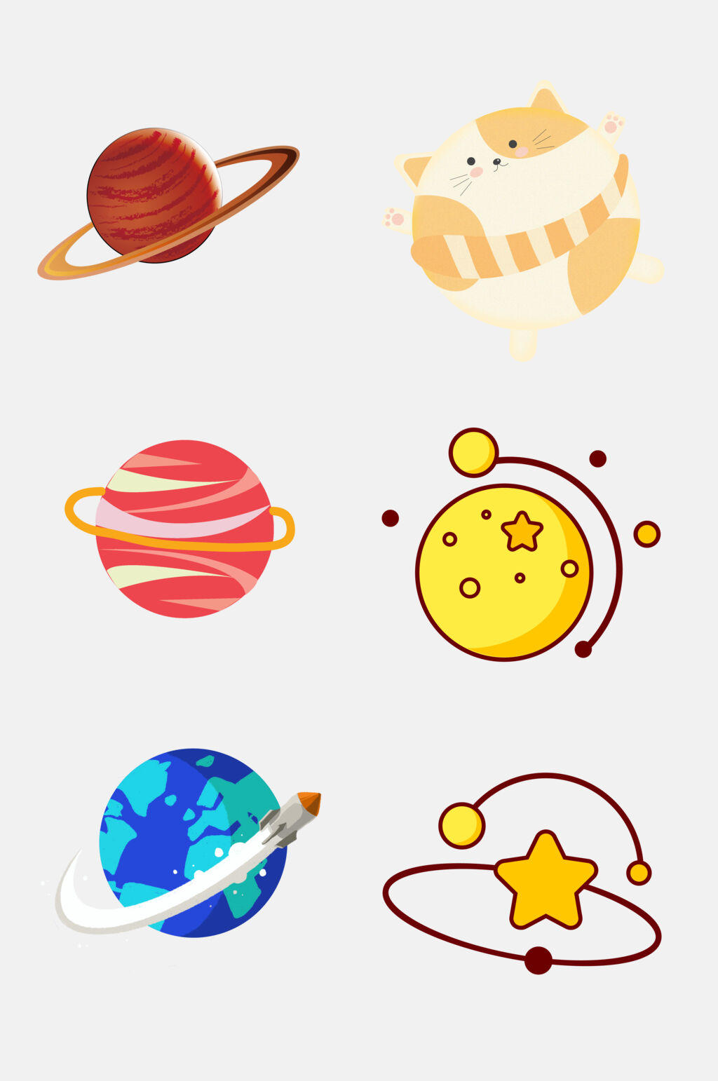 炫彩时尚大气太空宇宙火箭免抠素材素材