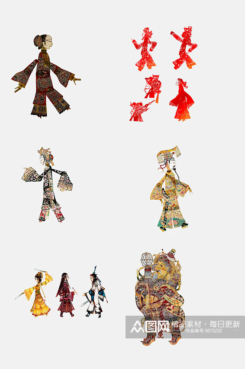 古风国潮皮影戏传统文化免抠素材素材