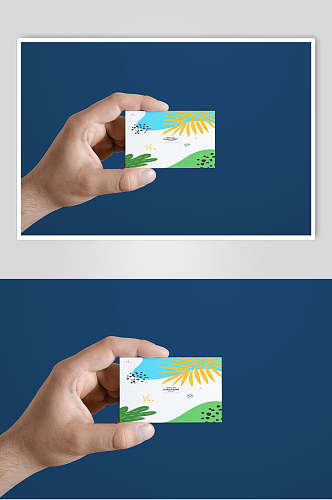 手指卡片简约手绘创意大气品牌样机