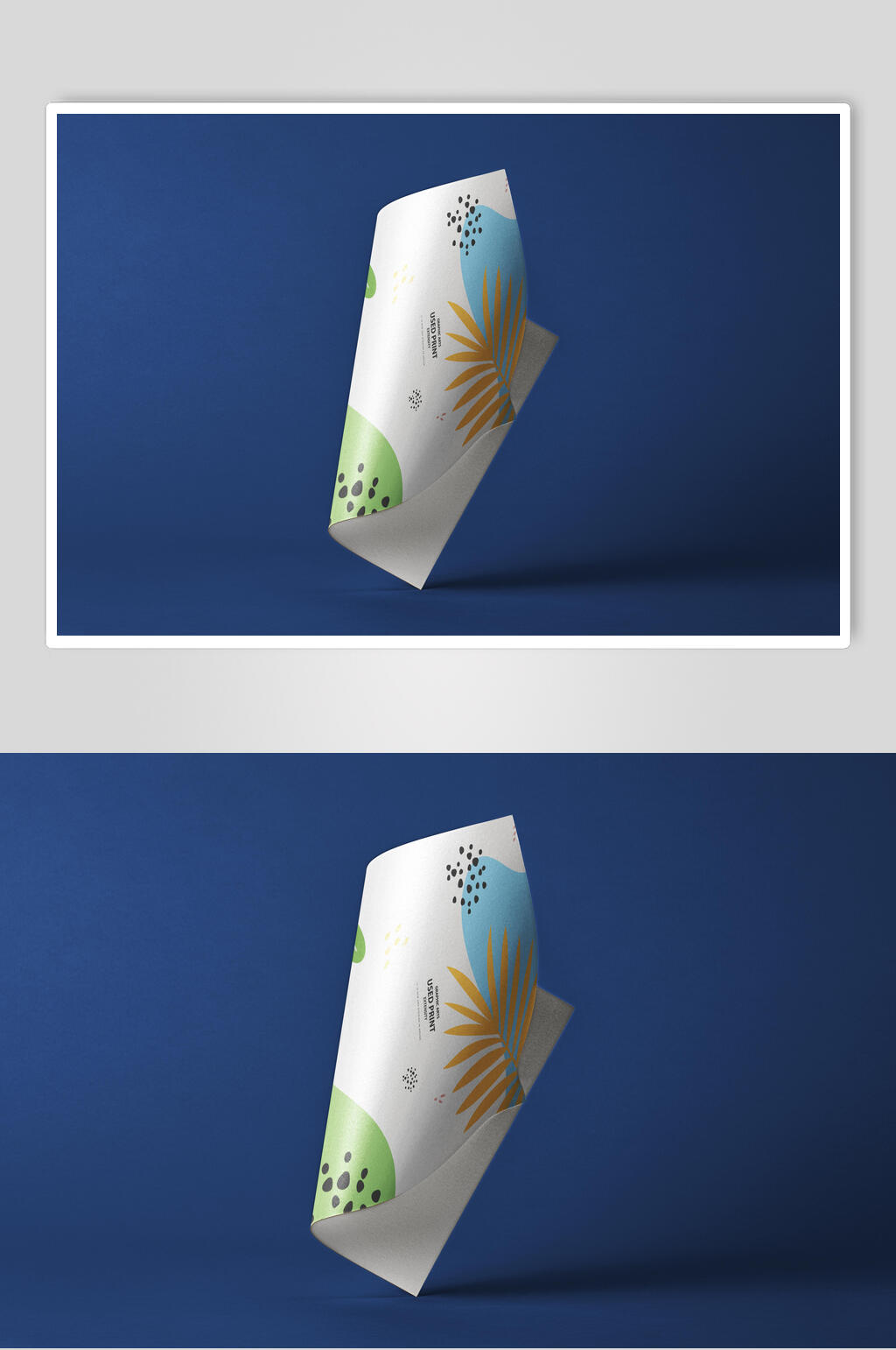 简约手绘蓝色创意大气清新品牌样机素材