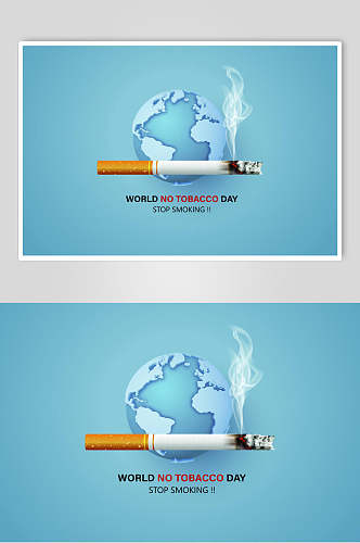 蓝色戒烟公益海报