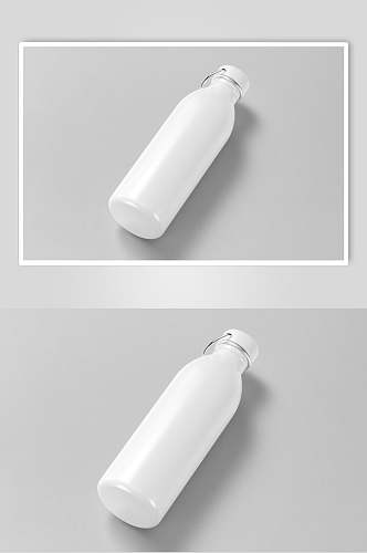 灰白创意大气运动饮料瓶子样机