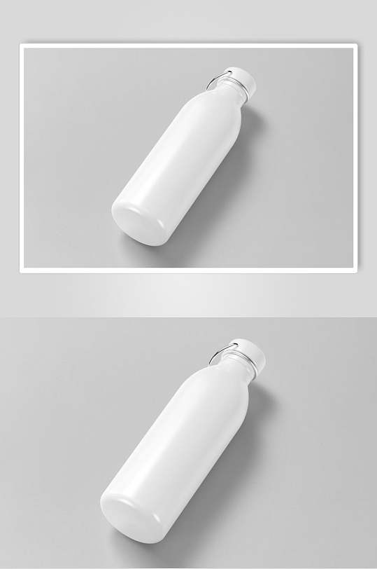 灰白创意大气运动饮料瓶子样机