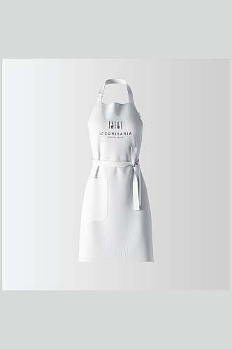 餐厅厨师白围裙logo品牌样机