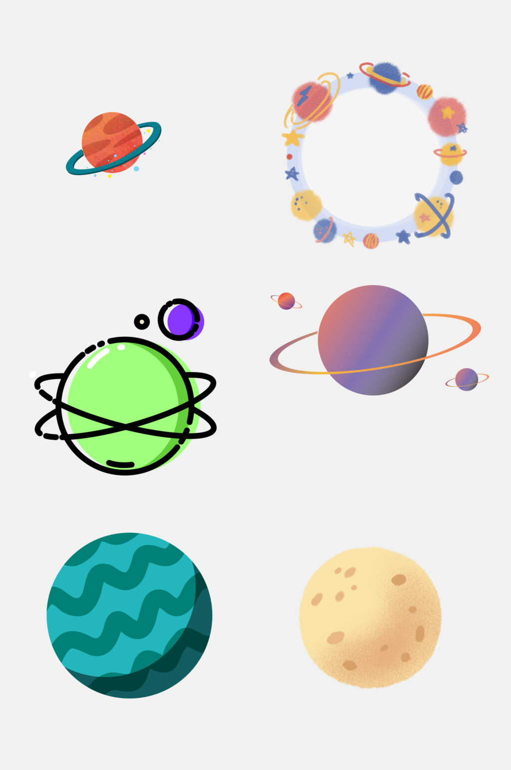 炫彩时尚太空宇宙火箭免抠素材素材