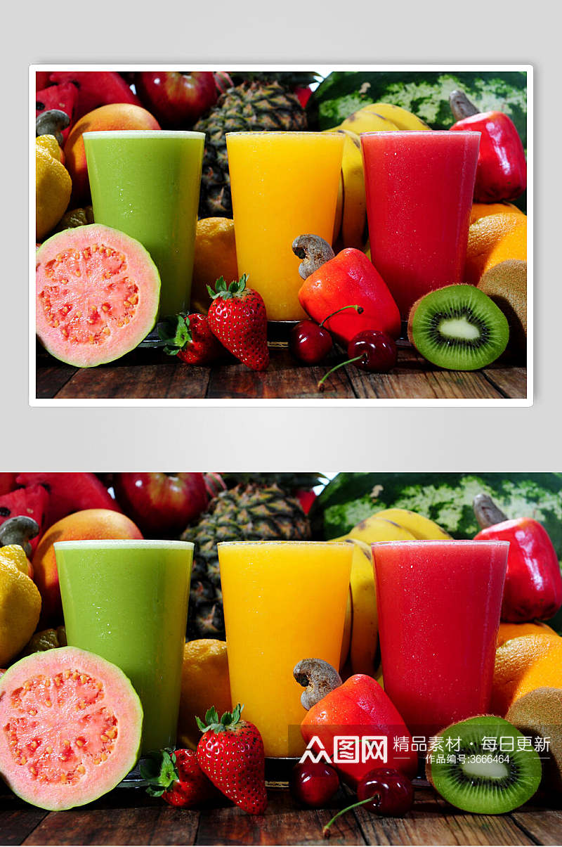 新鲜美味美食鲜榨水果汁摄影图片叁素材