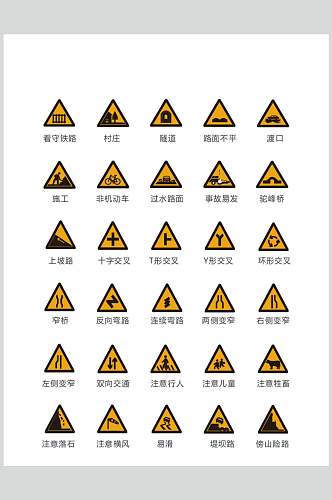 注意安全警示标牌矢量素材