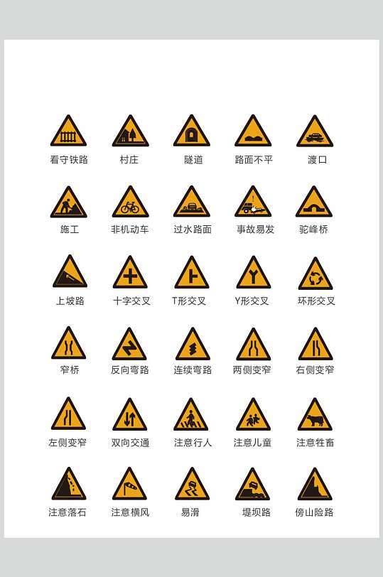 注意安全警示标牌矢量素材