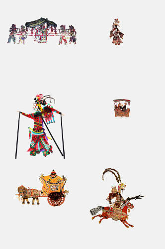 中国风高端皮影戏传统文化免抠设计素材