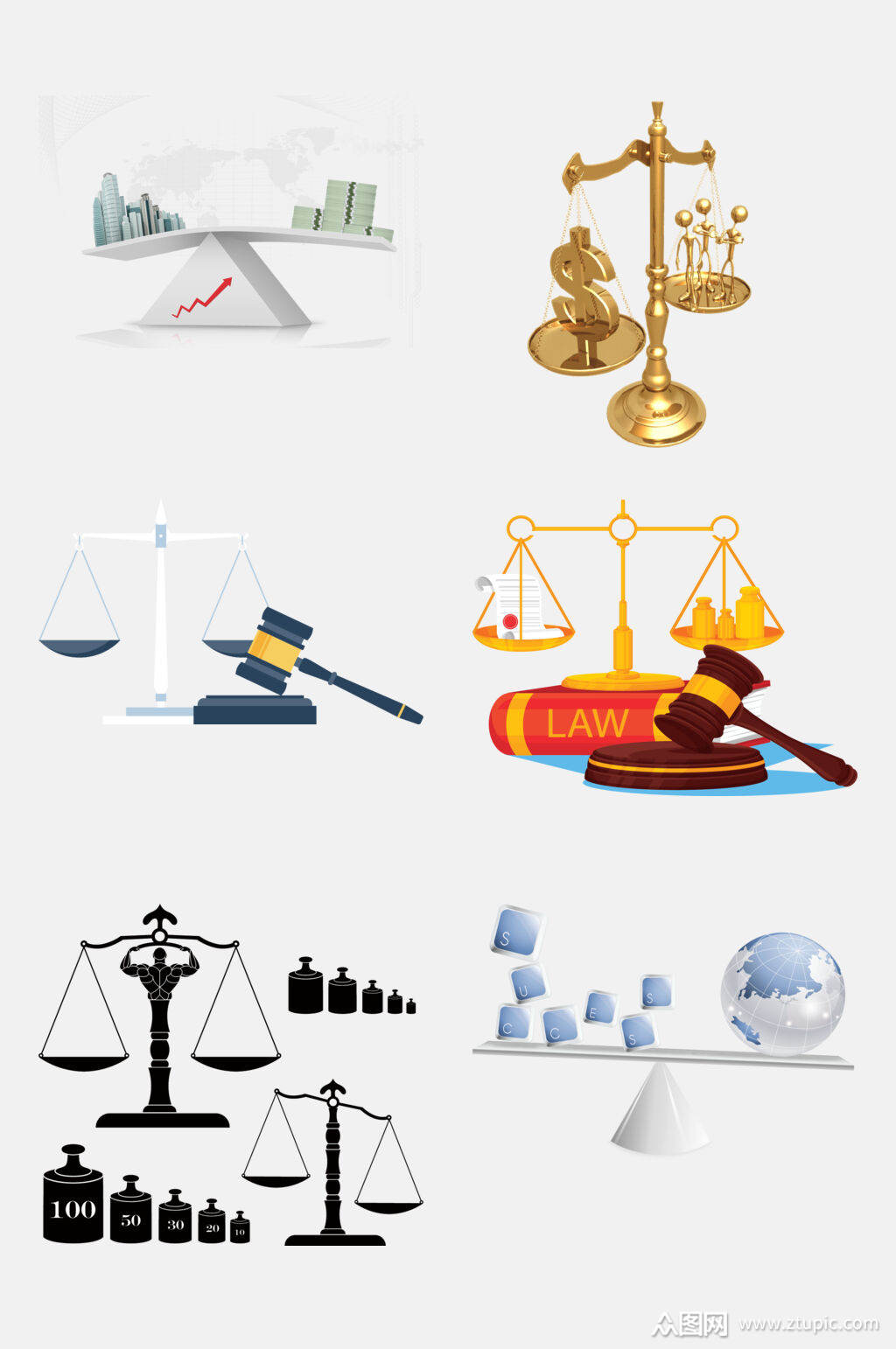 彩色法制法治免抠素材素材