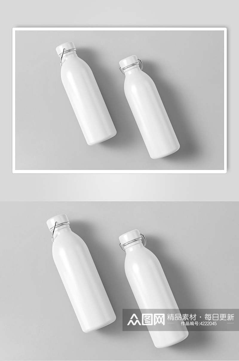 立体留白灰色简约运动饮料瓶子样机素材