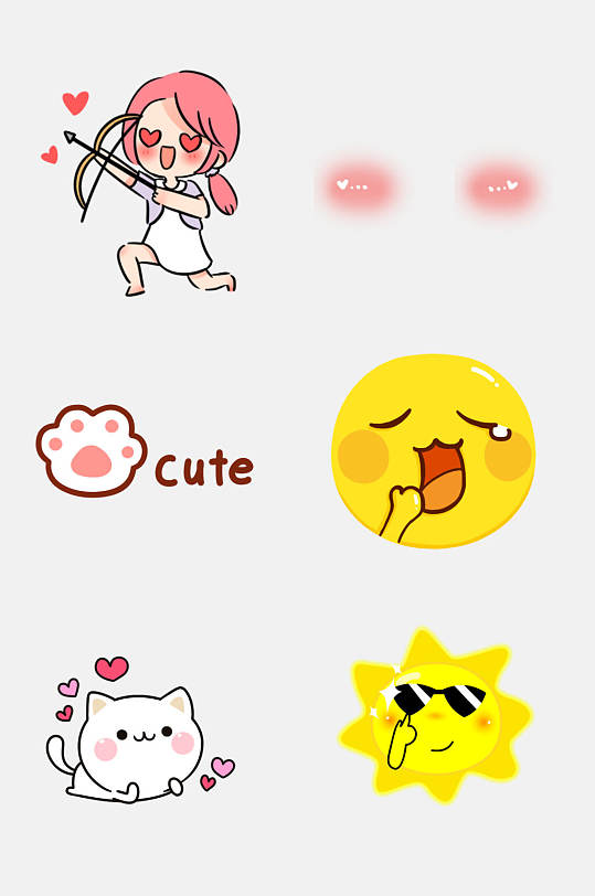 清新创意卡通可爱动物表情包免抠素材