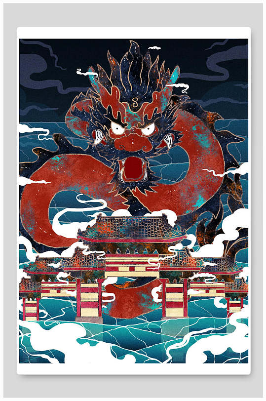 龙国潮风中国风窗花