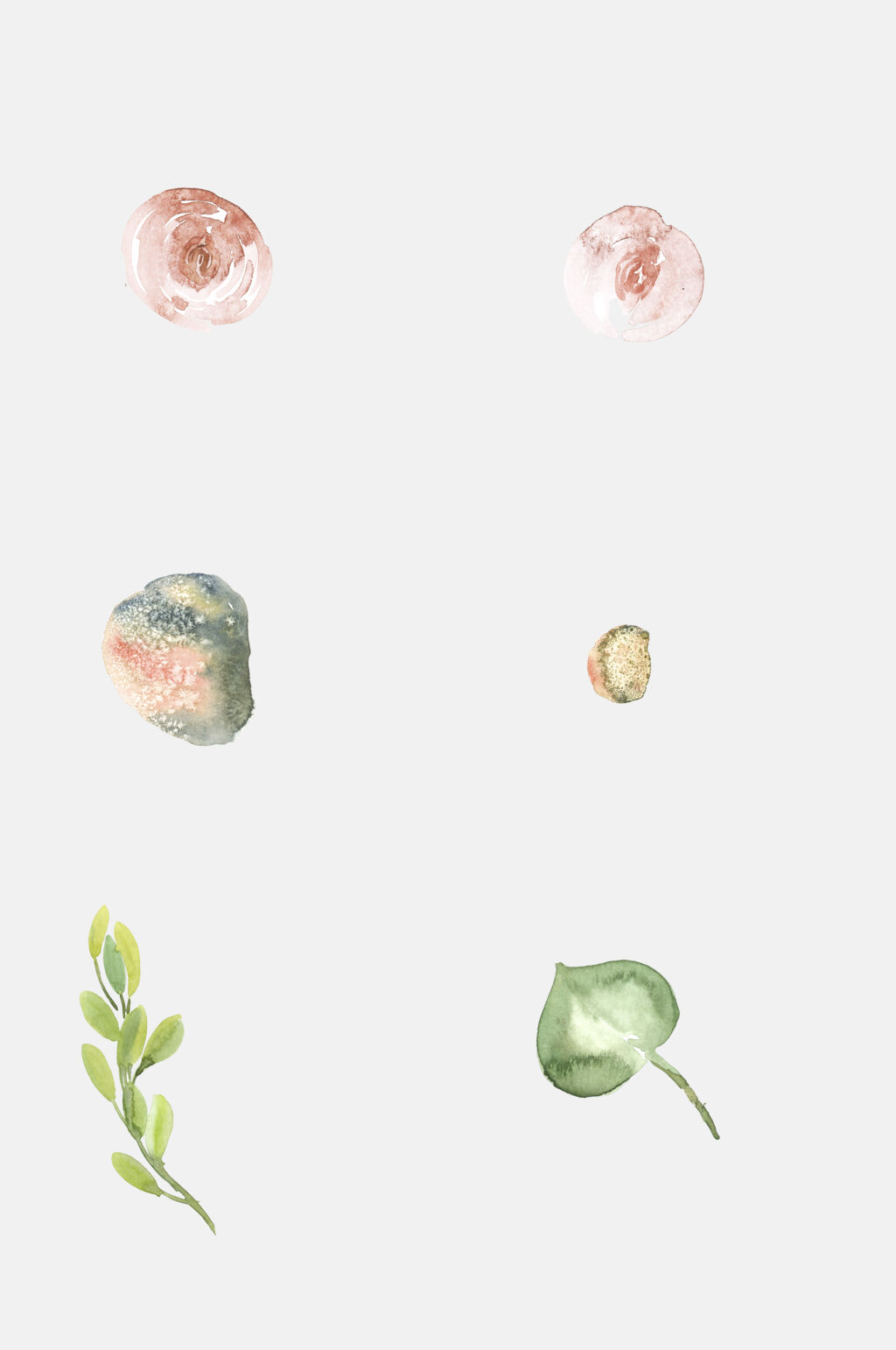 水彩清新手绘绿植物树桩花草免抠素材素材
