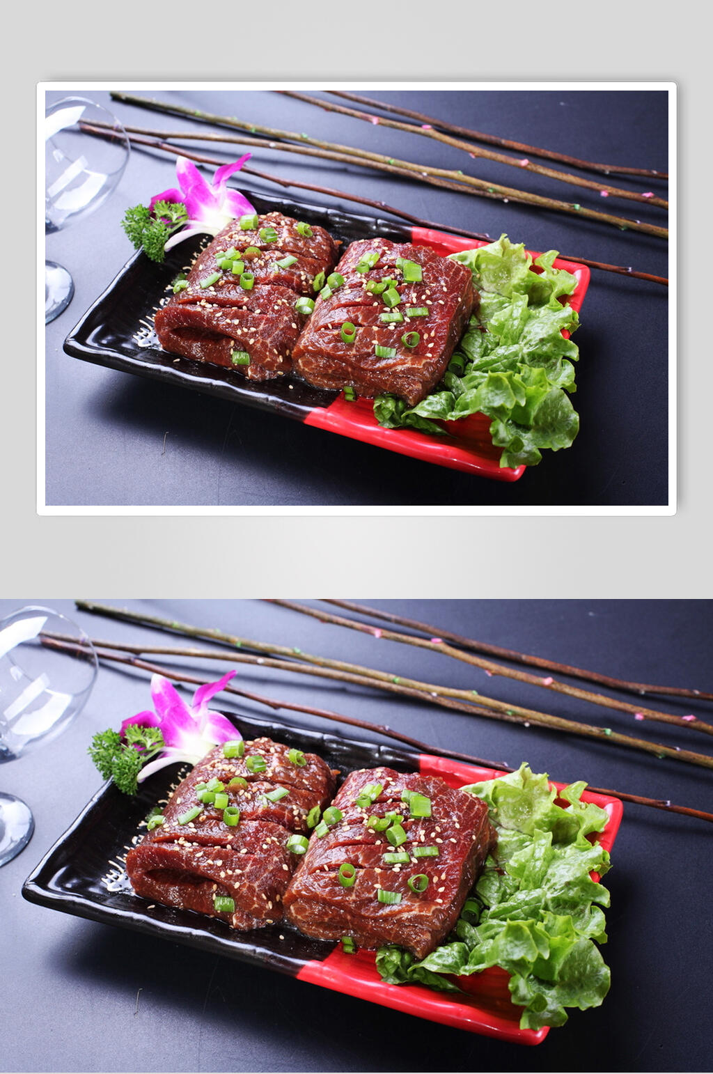 韩式牛排美食摄影图片叁素材