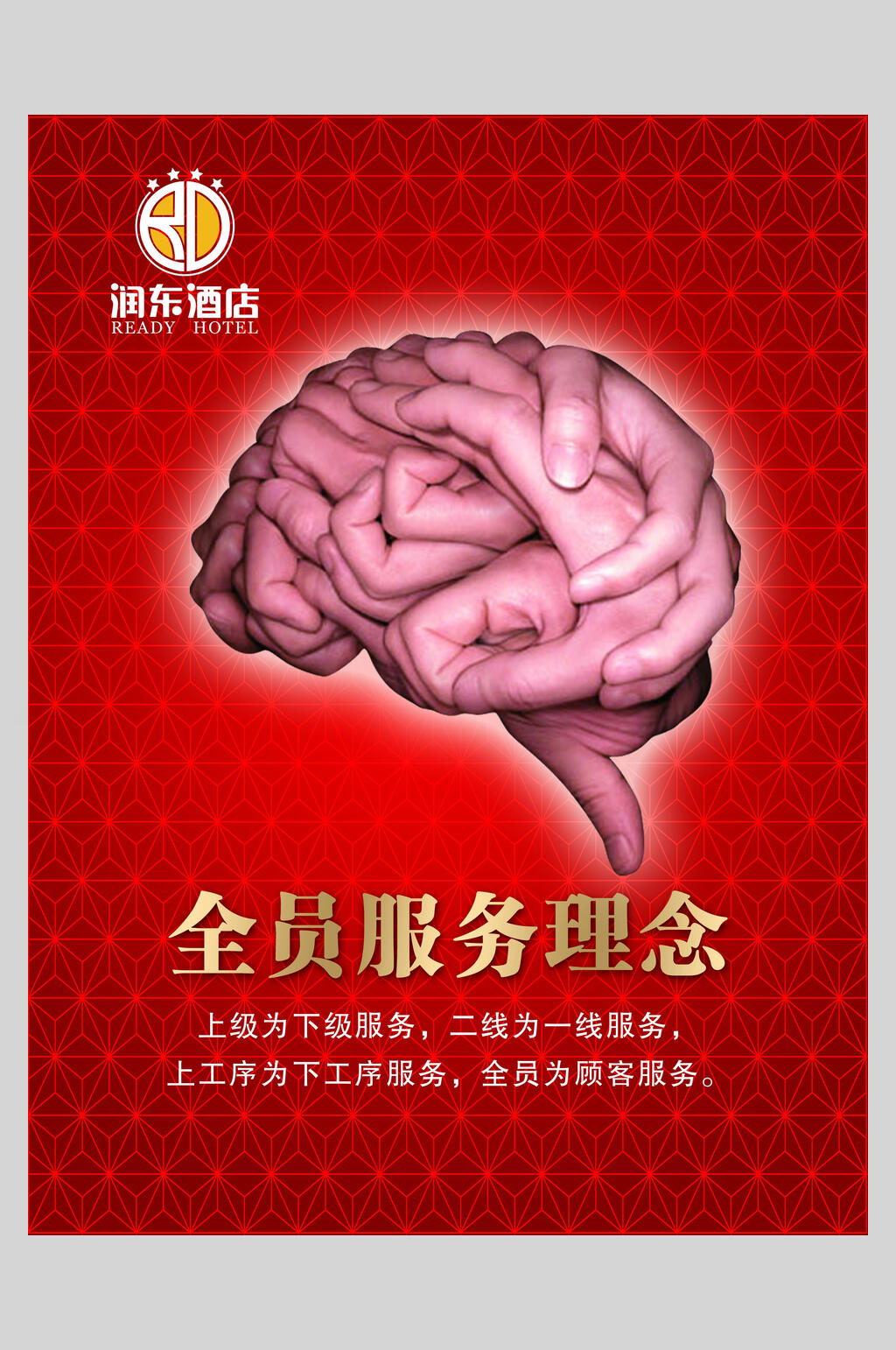 全员服务理念企业文化励志海报素材