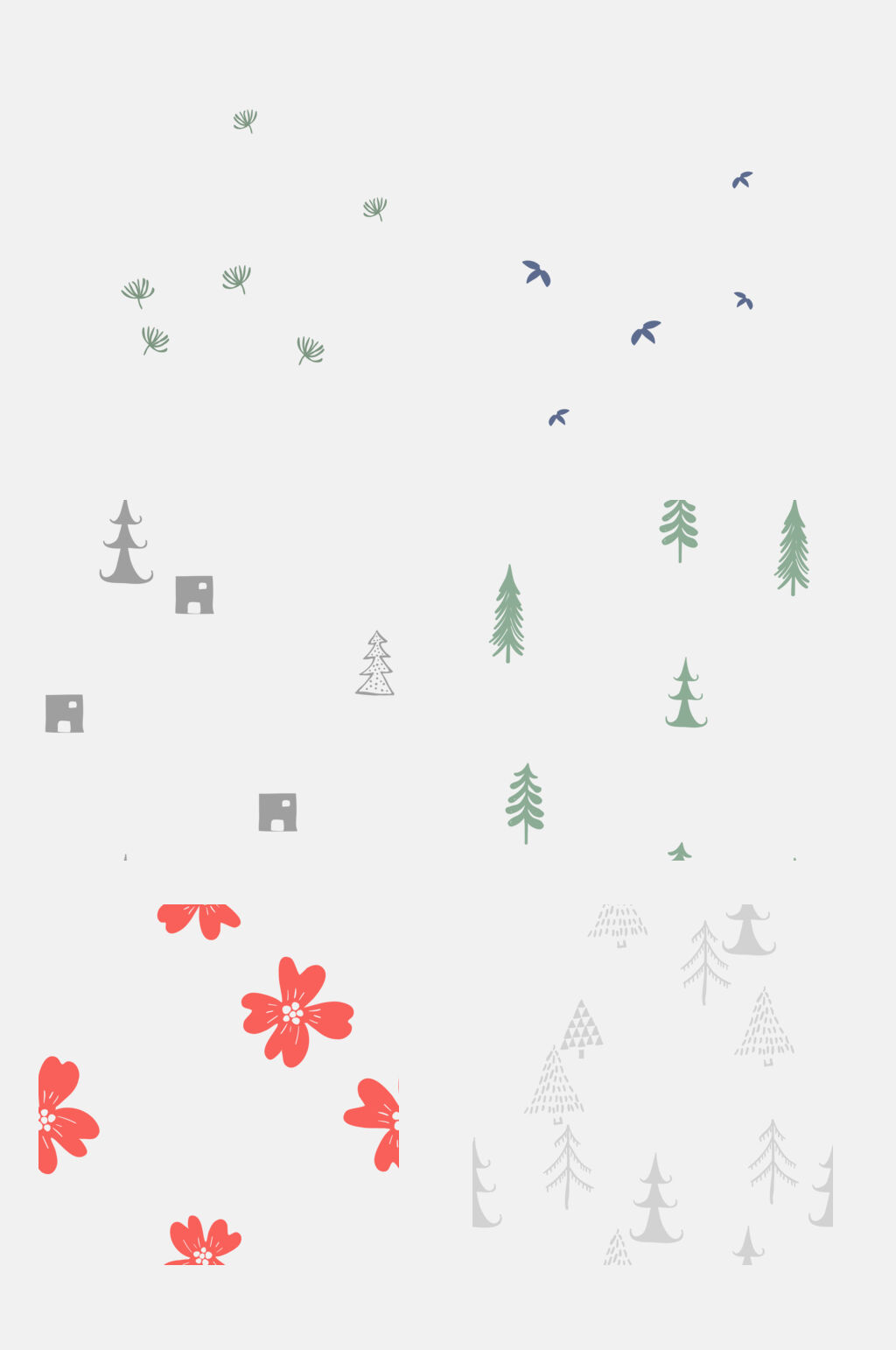 树木花朵森系植物图案免抠素材素材