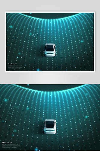 科技感新能源电动汽车充电桩宣传海报
