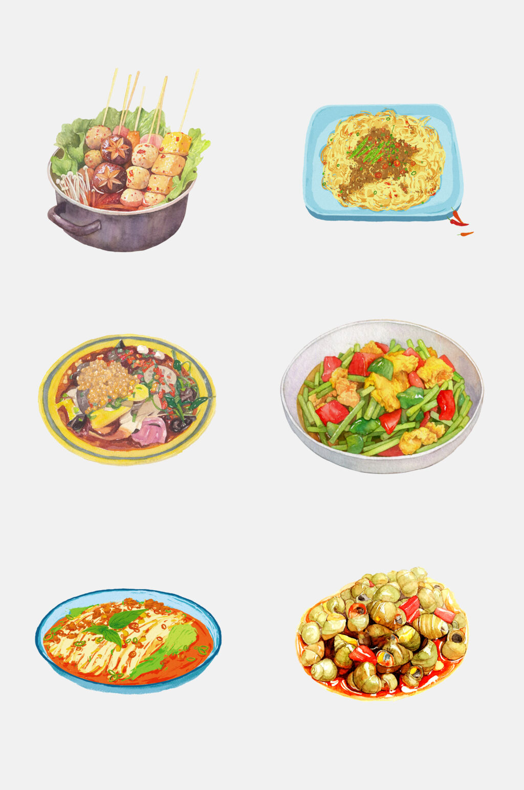 中餐菜品手绘简图图片