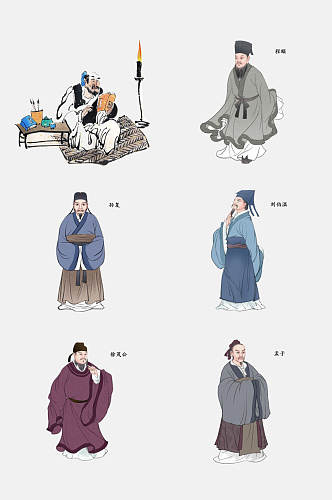 古典中国古代人物免抠设计素材