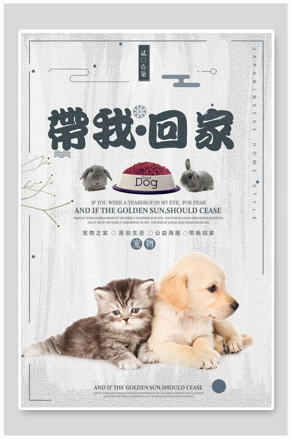 狗狗带我回家宠物公益海报素材