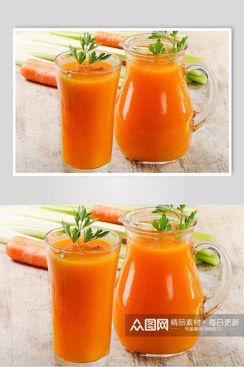 招牌胡萝卜鲜榨水果汁摄影图片叁素材