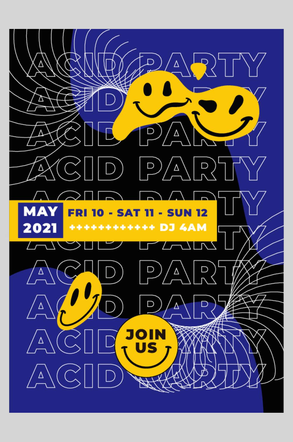 ACID酸性笑脸海报素材
