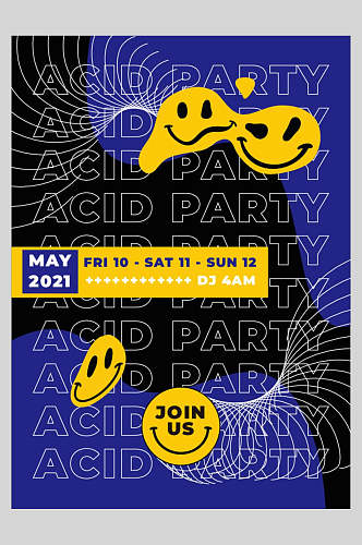 ACID酸性笑脸海报