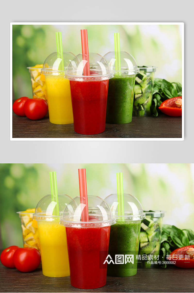 食物蔬菜鲜榨水果汁摄影图片叁素材