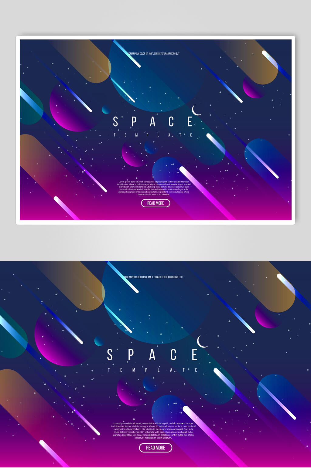 几何紫色渐变火箭太空插画矢量素材素材