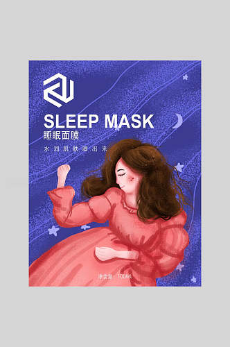 创意睡眠水果面膜宣传海报