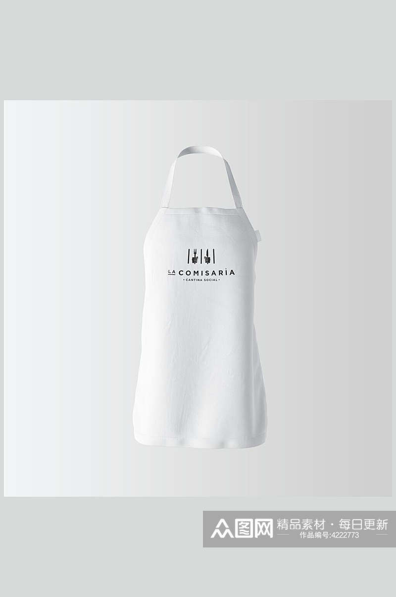灰色图标餐厅厨师围裙logo品牌样机素材