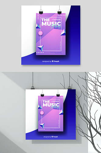 紫色潮流音乐海报设计矢量素材