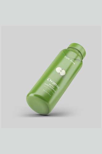 绿色反光饮料果汁果蔬塑料瓶包装样机