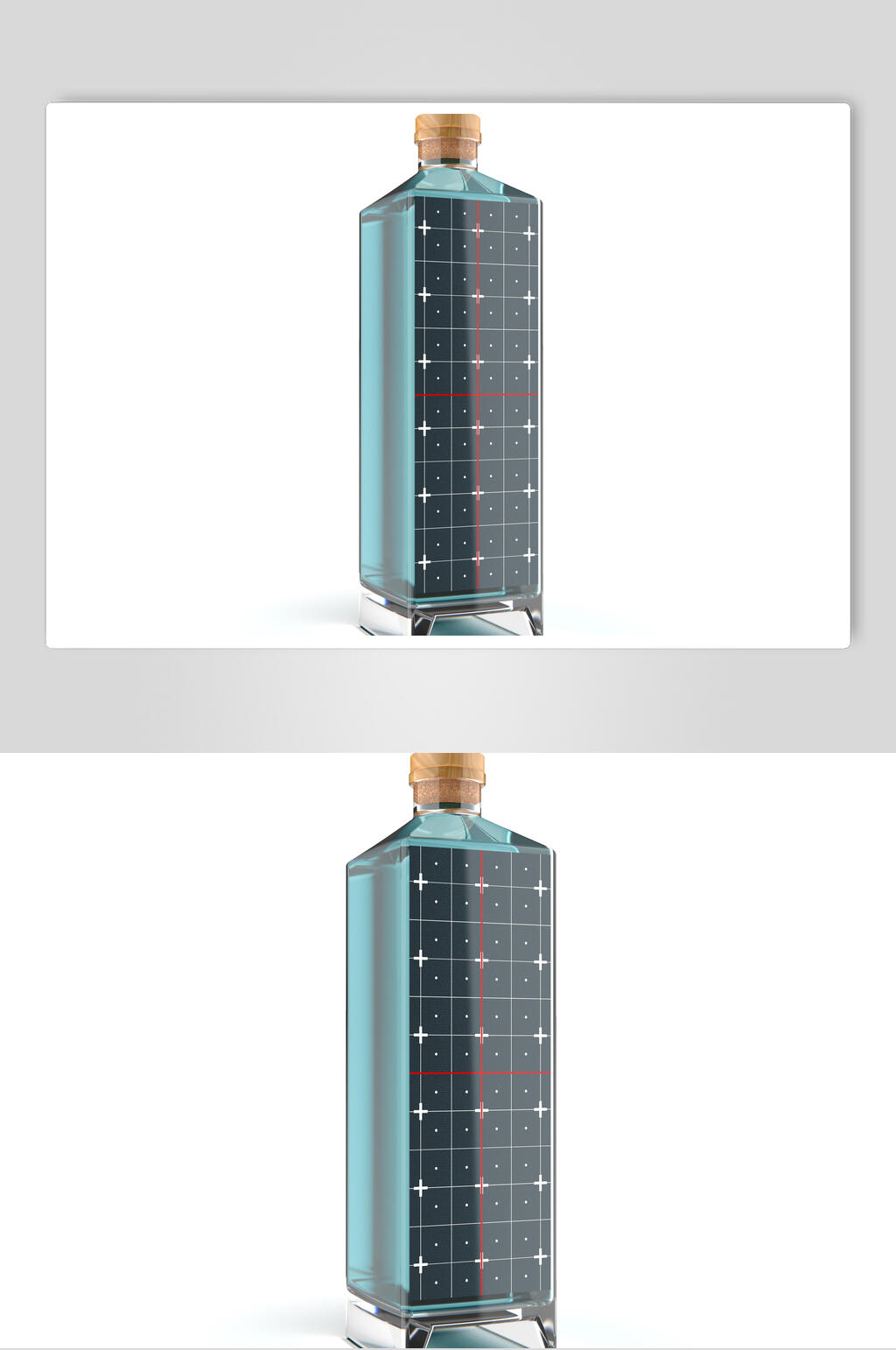 黑色盘子高端大气酒瓶包装贴图样机素材