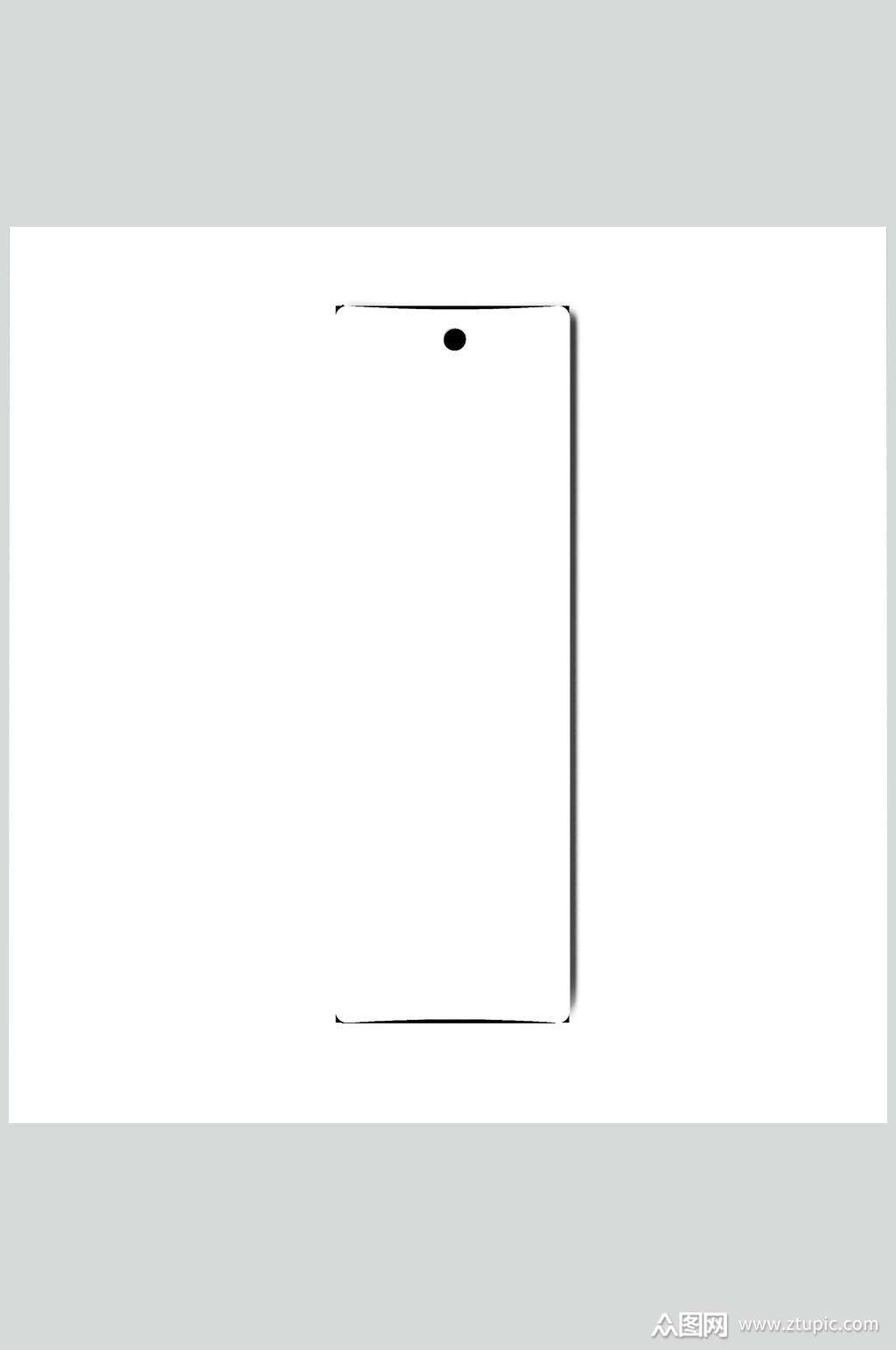 简约白色长款书签样机模板下载-编号4016525-众图网