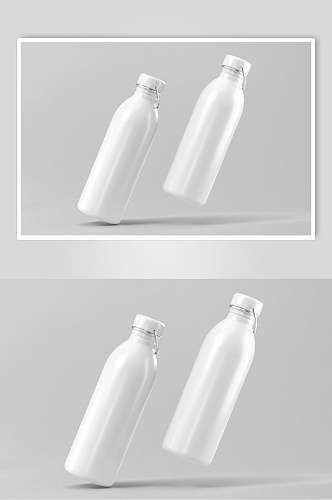 灰色创意大气立体运动饮料瓶子样机