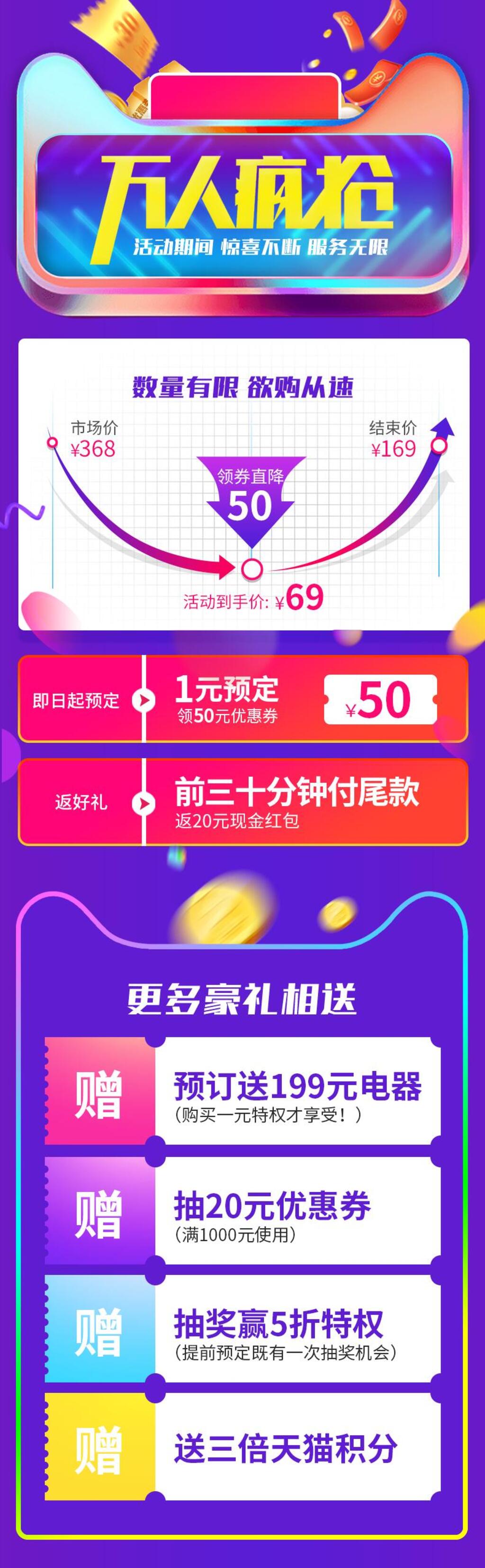 万人疯抢淘宝促销活动电商首页素材