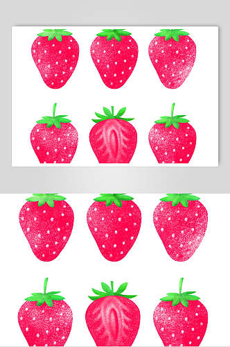 小清新草莓水果插画背景矢量素材