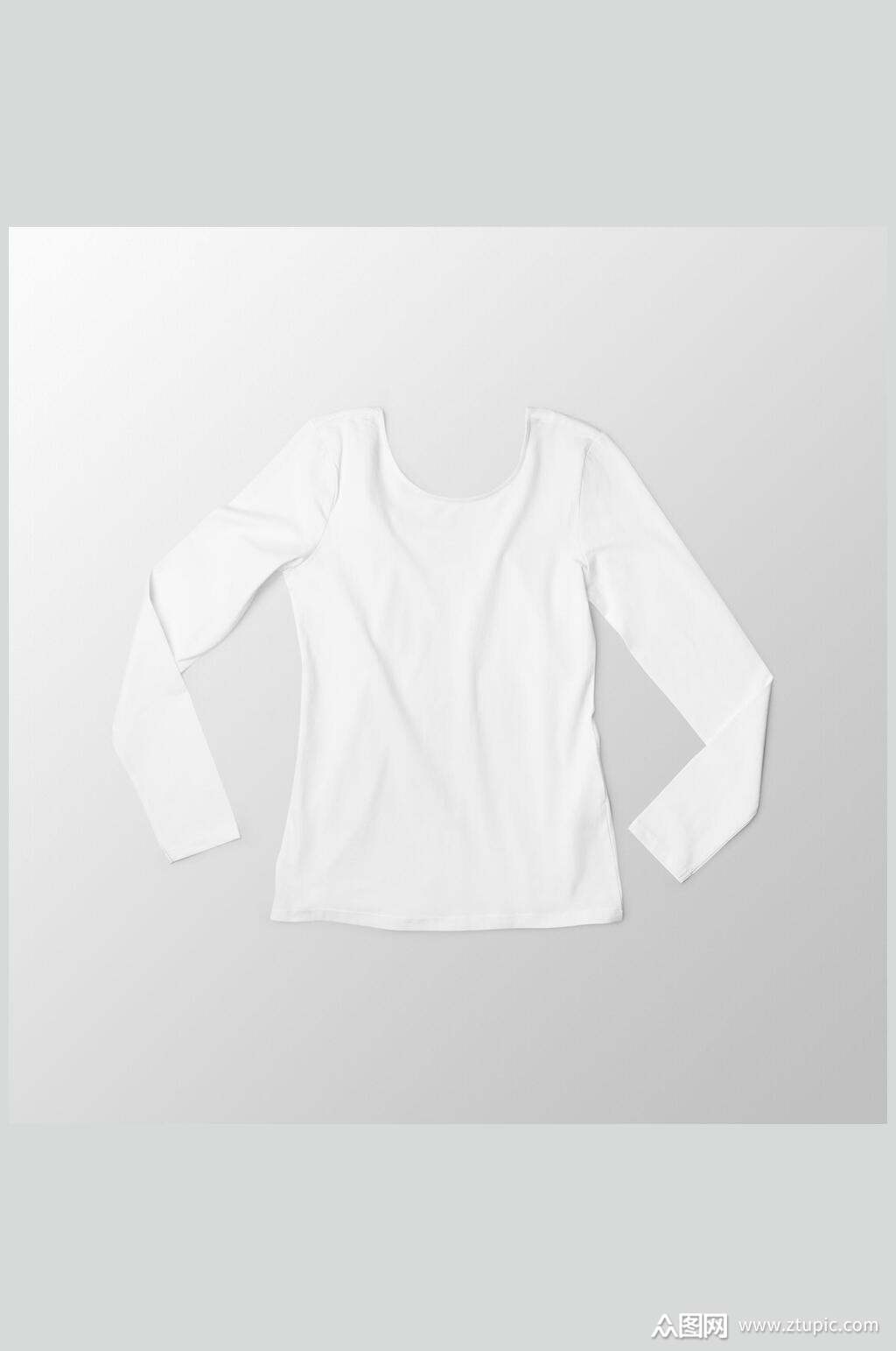 褶皱创意大气长袖衣服平铺展示样机素材