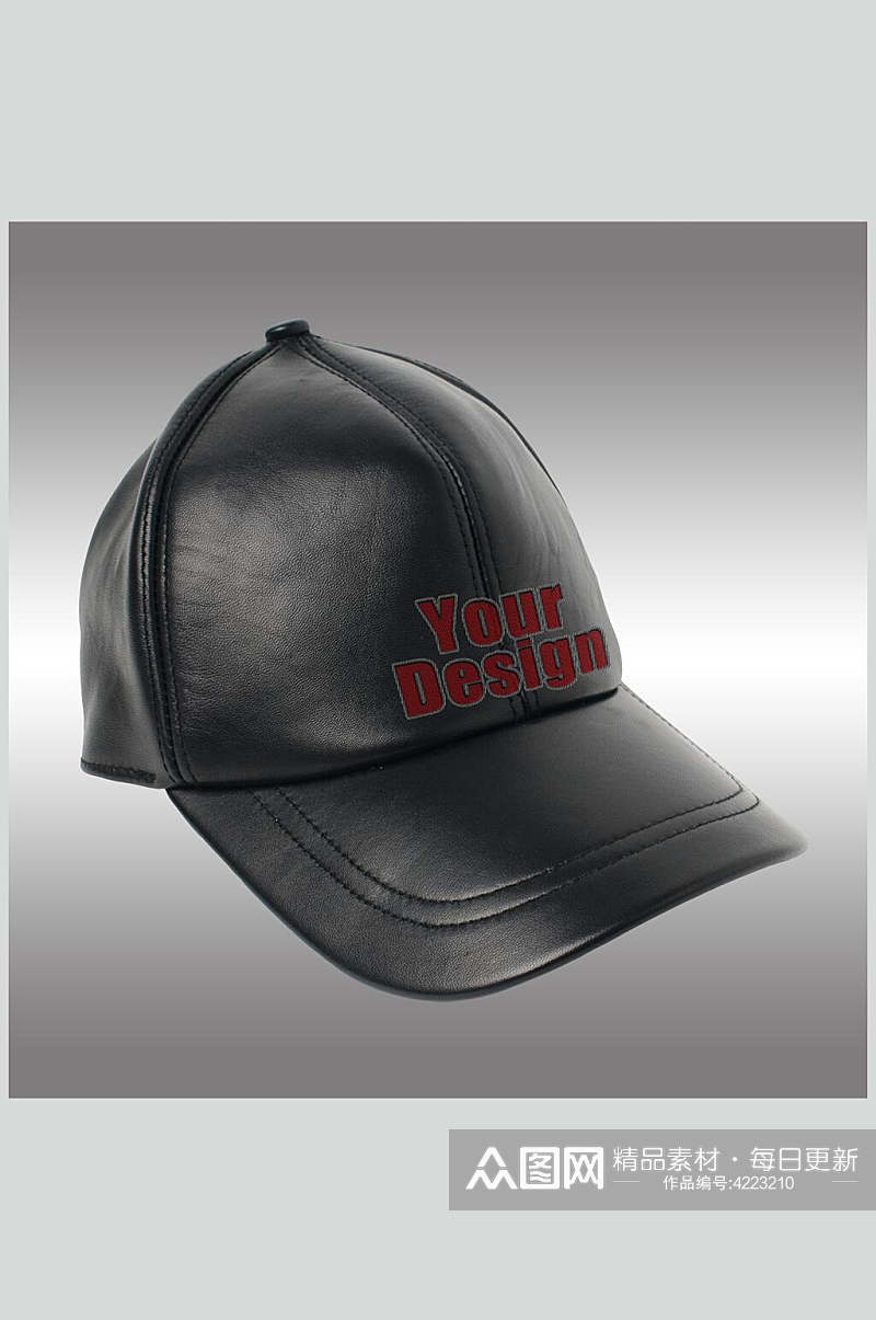 黑色英文高端大气棒球帽服装样机素材