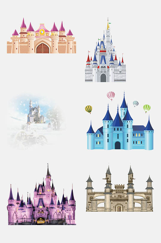 卡通童话城堡免抠设计素材