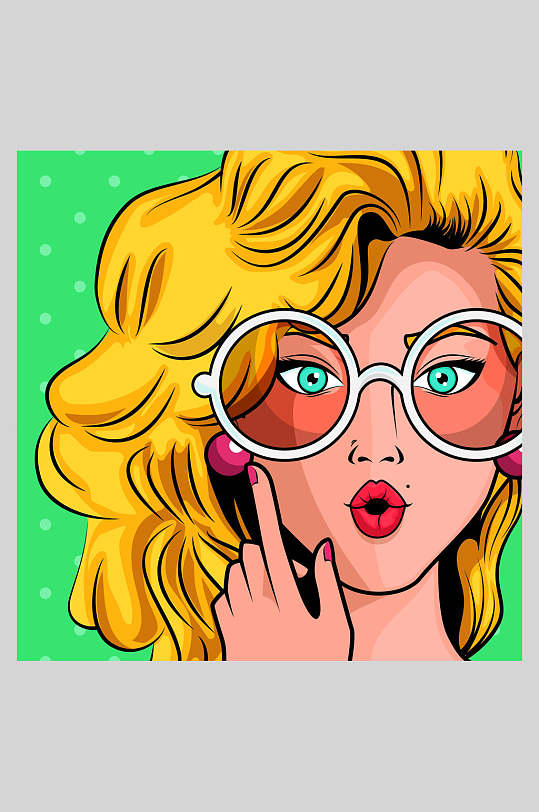 彩绘漫威波普风漫画人物矢量插画