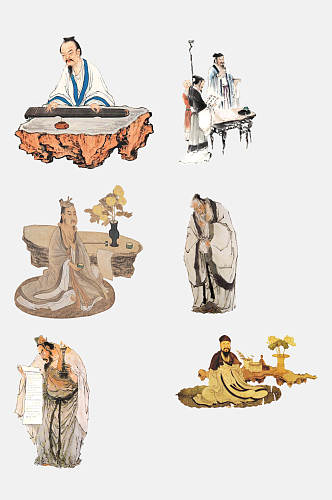 高端中国古代人物免抠设计素材