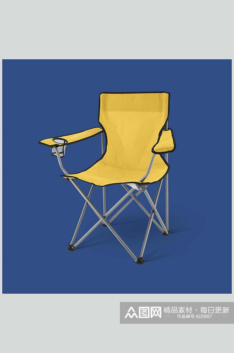 椅子蓝黄创意大气简约背景品牌样机素材