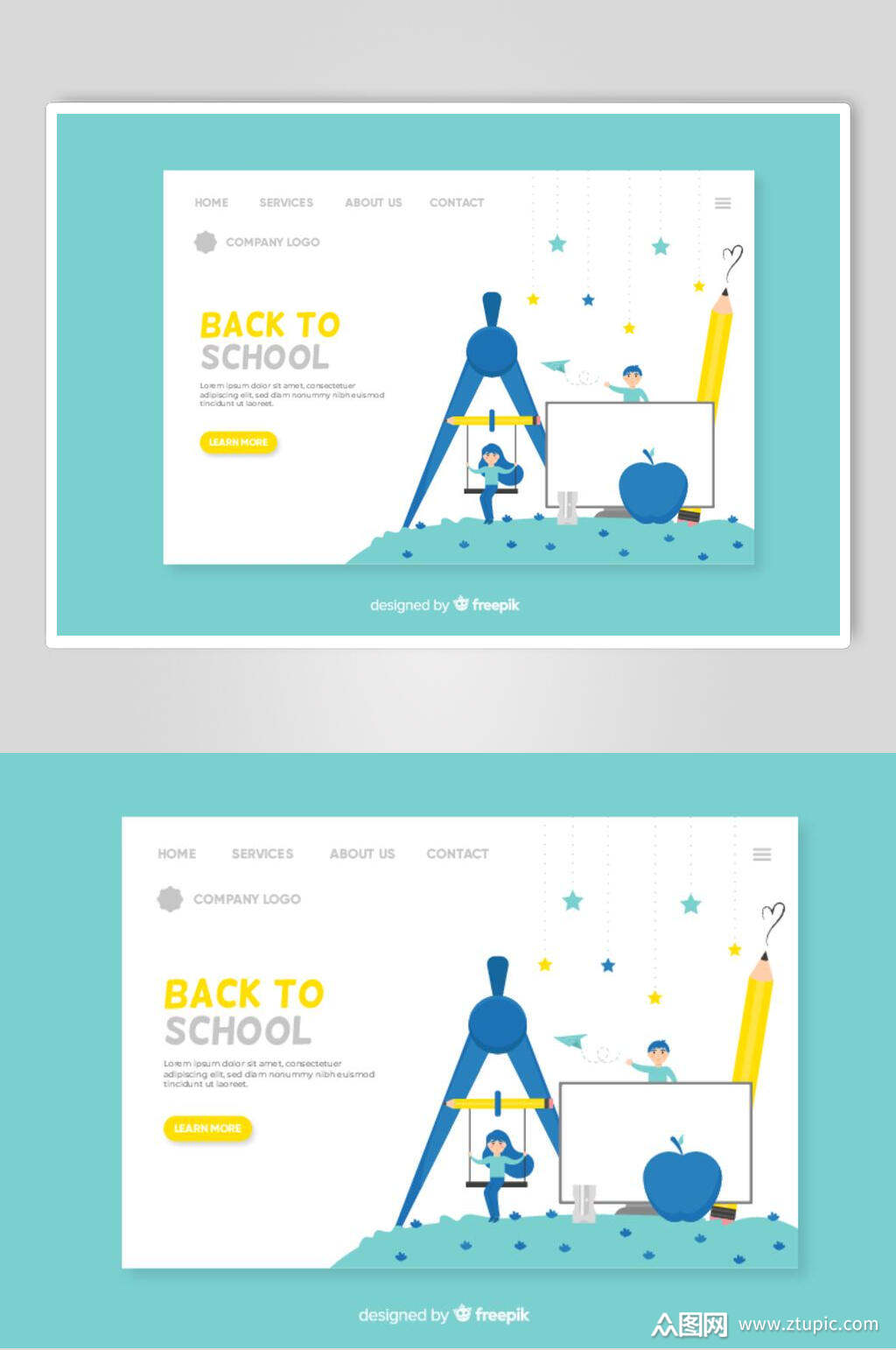 圆规学校学习海报素材