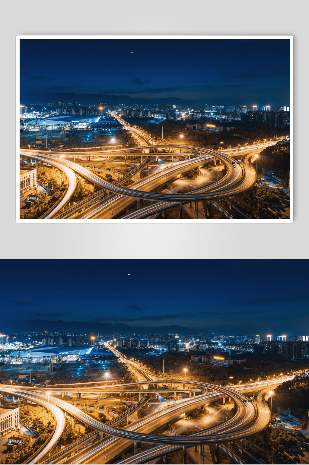 唯美城市立交桥夜景高清图片素材