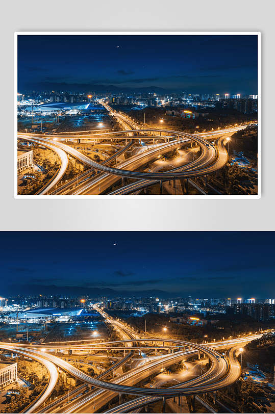 唯美城市立交桥夜景高清图片